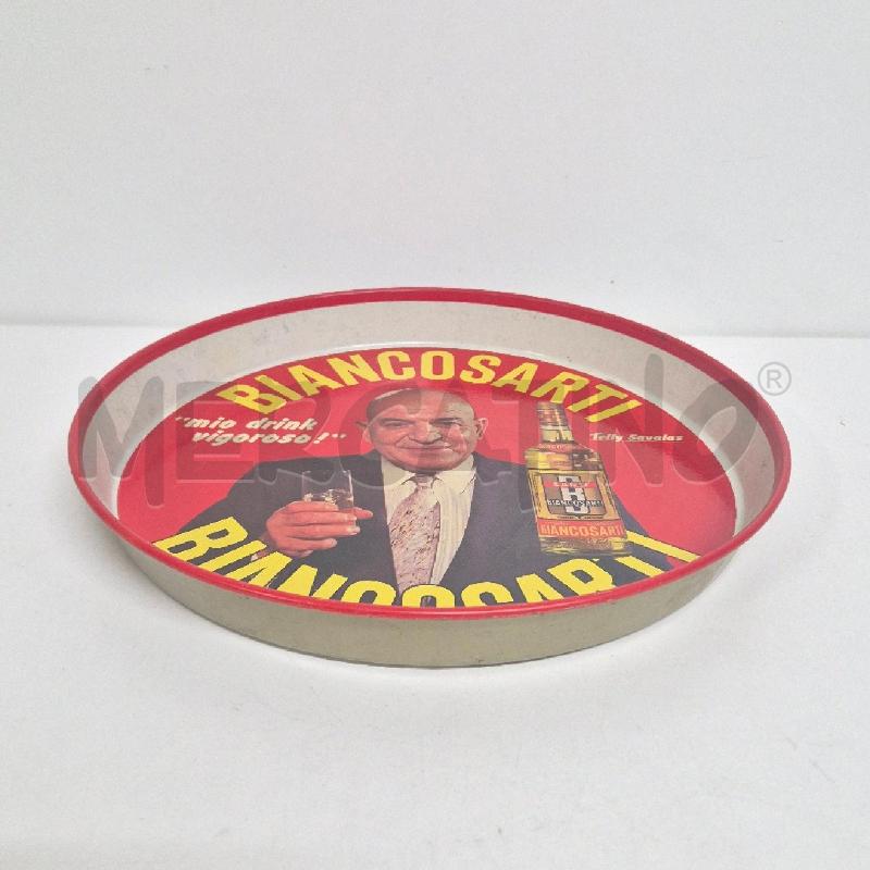 VASSOIO PUBBLICITARIO BIANCOSARTI LATTA ANNI 70 TELLY SAVALAS | Mercatino dell'Usato Cervia 1