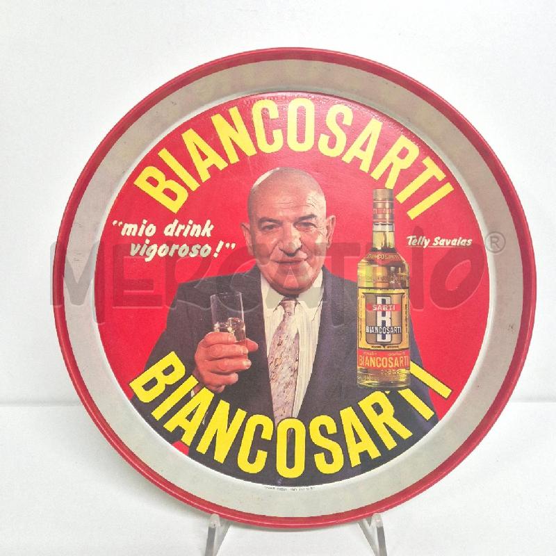 VASSOIO PUBBLICITARIO BIANCOSARTI LATTA ANNI 70 TELLY SAVALAS | Mercatino dell'Usato Cervia 2