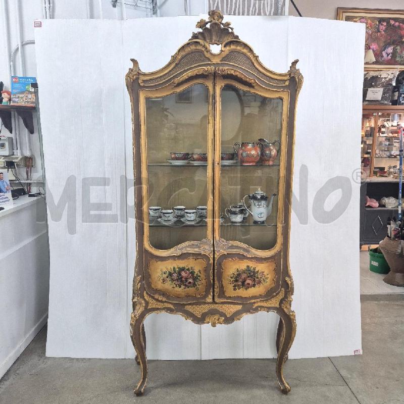 VETRINA 2 ANTE LEGNO OTTOCENTO DECORATA | Mercatino dell'Usato Cervia 1