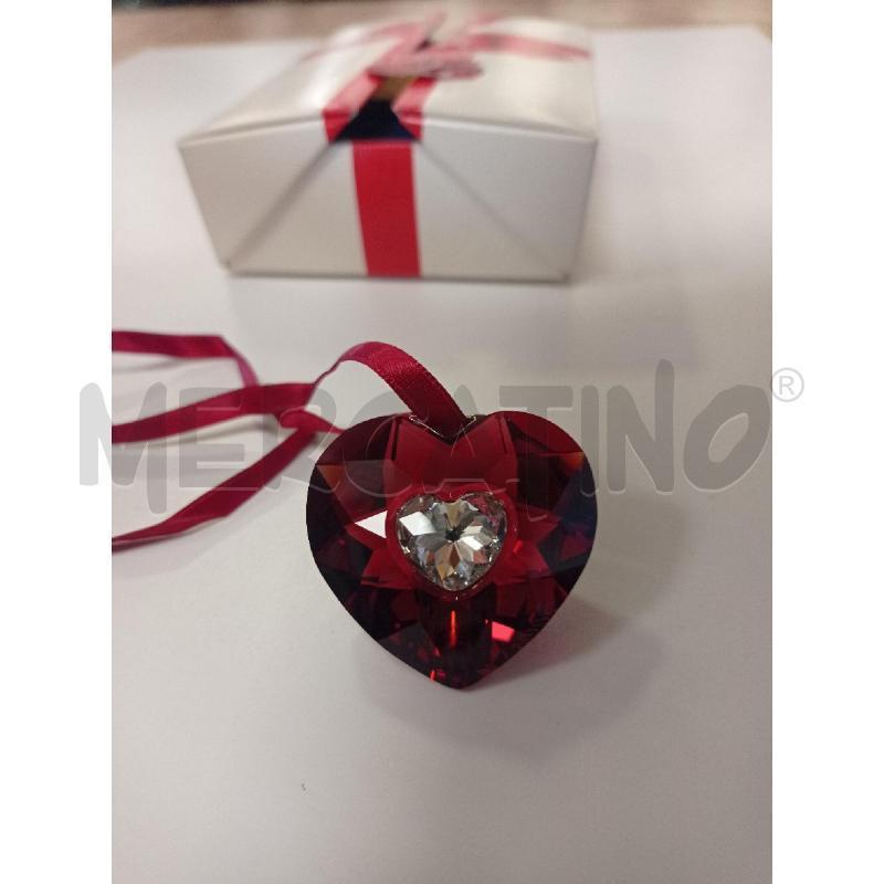 SWAROVSKI RED HEART WITH CENTERD CLEAR CRISTAL 90 | Mercatino dell'Usato Ravenna sud 1