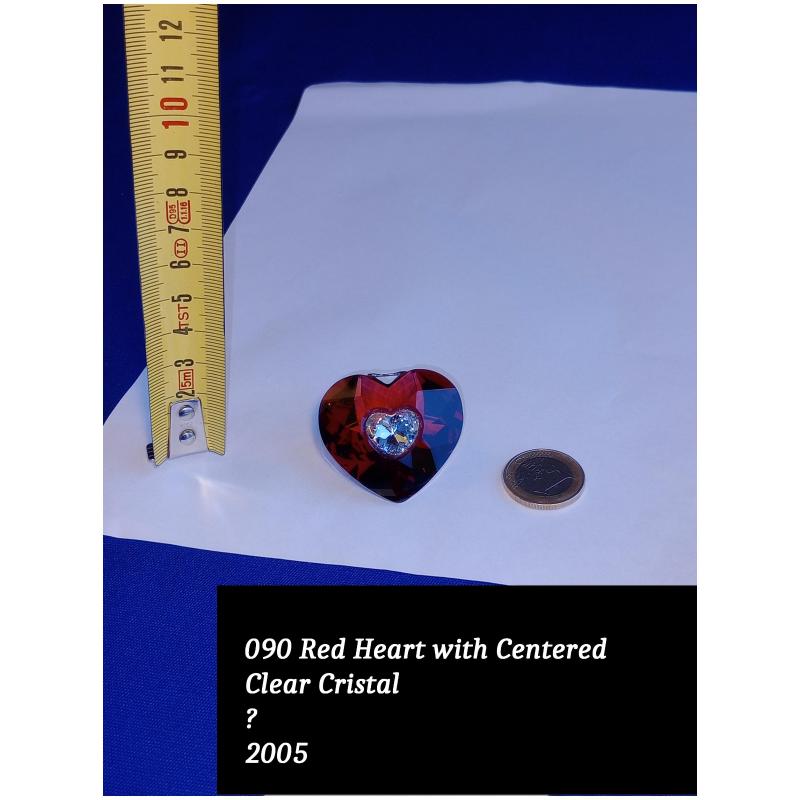 SWAROVSKI RED HEART WITH CENTERD CLEAR CRISTAL 90 | Mercatino dell'Usato Ravenna sud 3