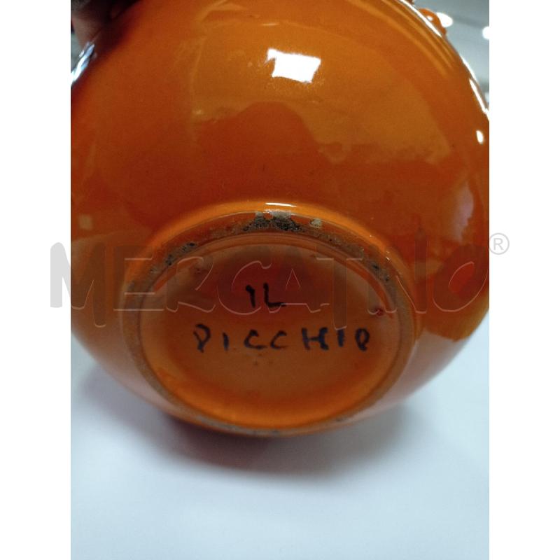 VASO IN CERAMICA ARANCIONE DI ENZO BIOLI PER IL PICCHIO ANNI 60 | Mercatino dell'Usato Ravenna sud 4