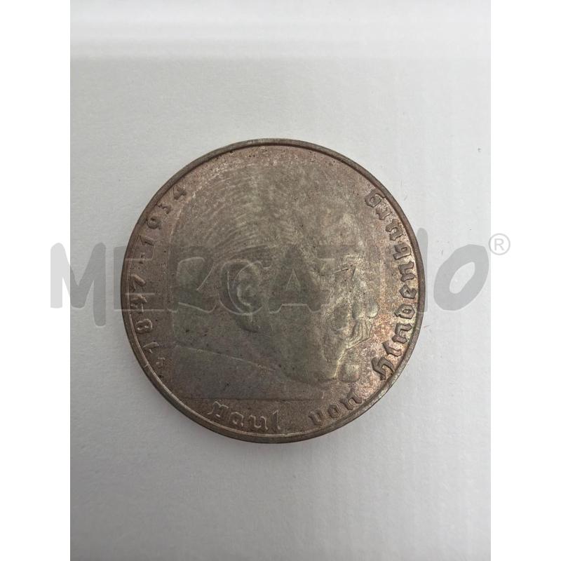 1939 GERMANY 2 MARCHI IMPERO TEDESCO SILVER COIN HINDENBURG ARGENTO MONETA  | Mercatino dell'Usato Faenza 1