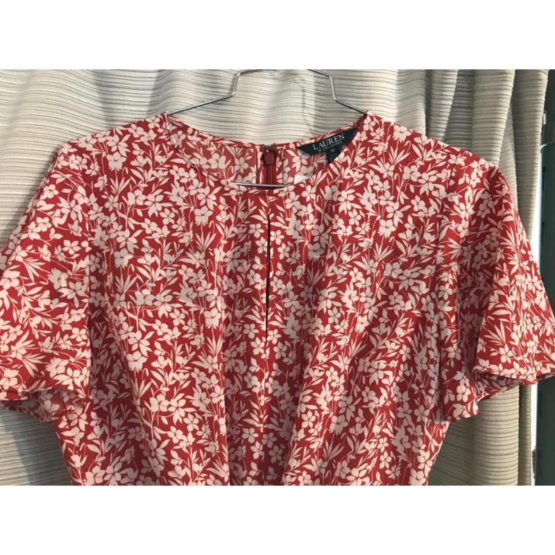 ABITO DONNA LAUREN RALPH LAUREN BIANCO ROSSO FIORI NODO | Mercatino dell'Usato Faenza 2