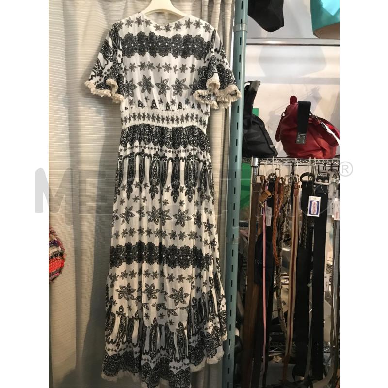 ABITO DONNA NUOVO POSITANO BIANCO FIORI NERI PERLINE  | Mercatino dell'Usato Faenza 3