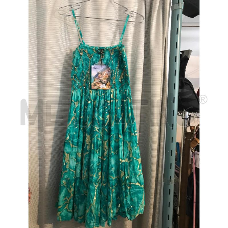 ABITO DONNA POSITANO VERDE ACQUA ORO RICAMO PRLINE  | Mercatino dell'Usato Faenza 1