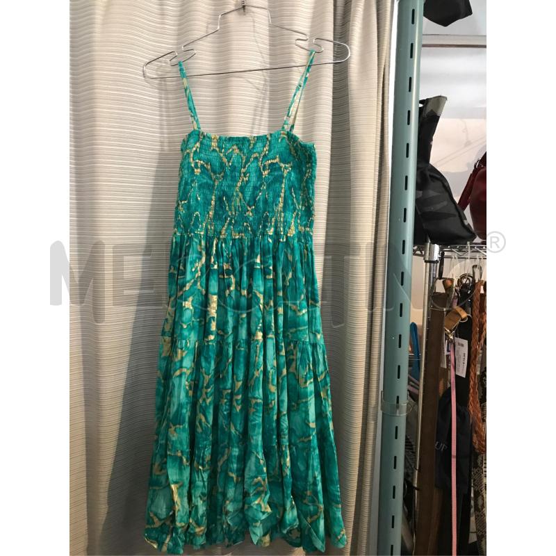 ABITO DONNA POSITANO VERDE ACQUA ORO RICAMO PRLINE  | Mercatino dell'Usato Faenza 3