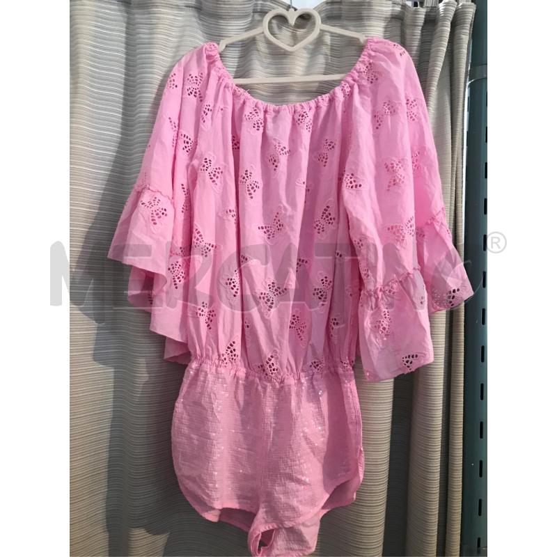 ABITO DONNA TUTINA TEZUK ROSA FARFALLE SANGALLO PANTALONCINO PAILETTE  | Mercatino dell'Usato Faenza 1