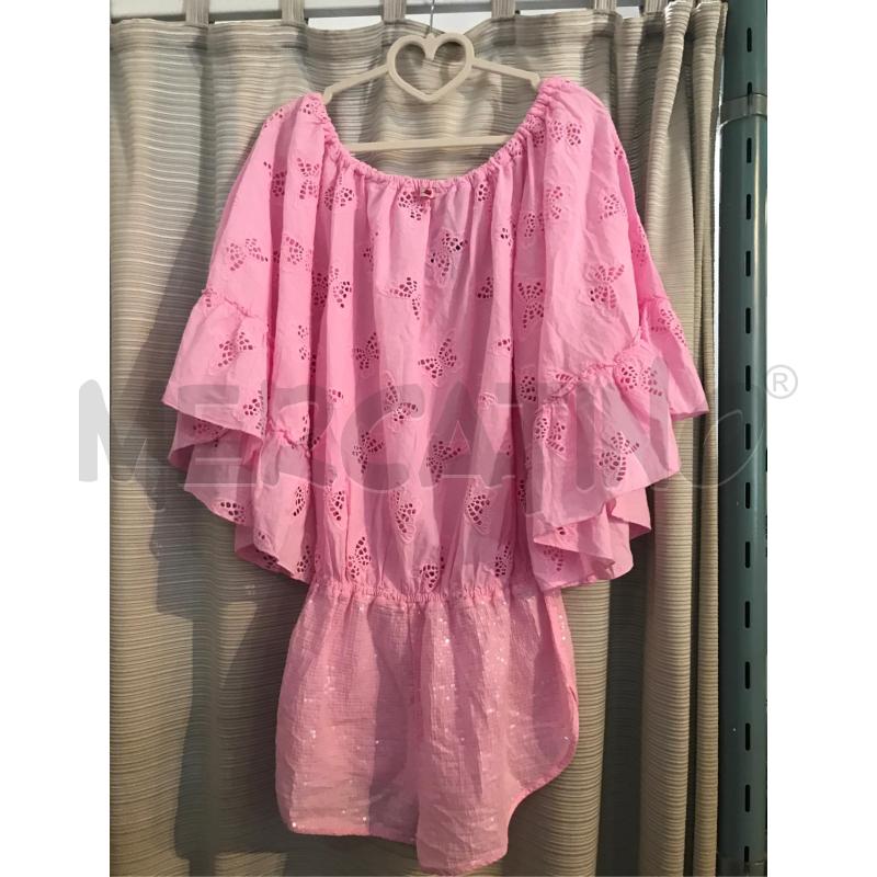 ABITO DONNA TUTINA TEZUK ROSA FARFALLE SANGALLO PANTALONCINO PAILETTE  | Mercatino dell'Usato Faenza 3