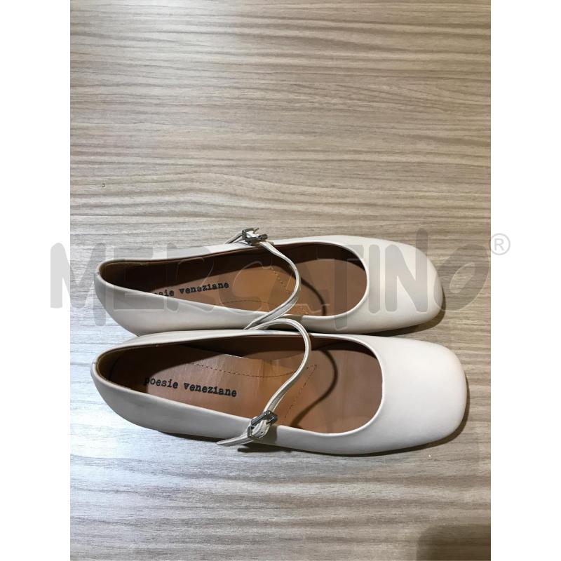 BALLERINE POESIE VENEZIANE PELLE BIANCO BURRO 38  | Mercatino dell'Usato Faenza 1