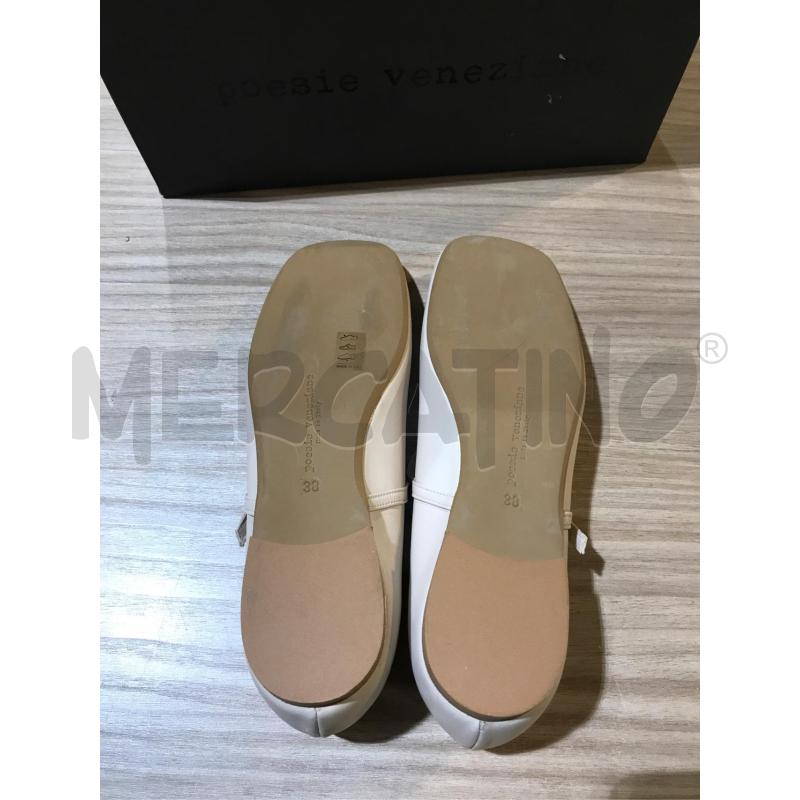 BALLERINE POESIE VENEZIANE PELLE BIANCO BURRO 38  | Mercatino dell'Usato Faenza 4