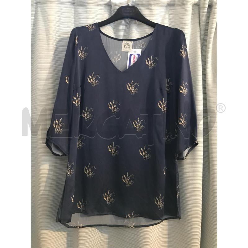 BLUSA DONNA BLU FIORE ATTICANDBARH SETA | Mercatino dell'Usato Faenza 1