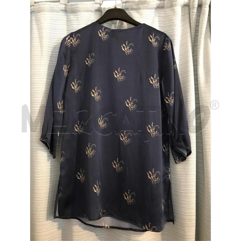 BLUSA DONNA BLU FIORE ATTICANDBARH SETA | Mercatino dell'Usato Faenza 3