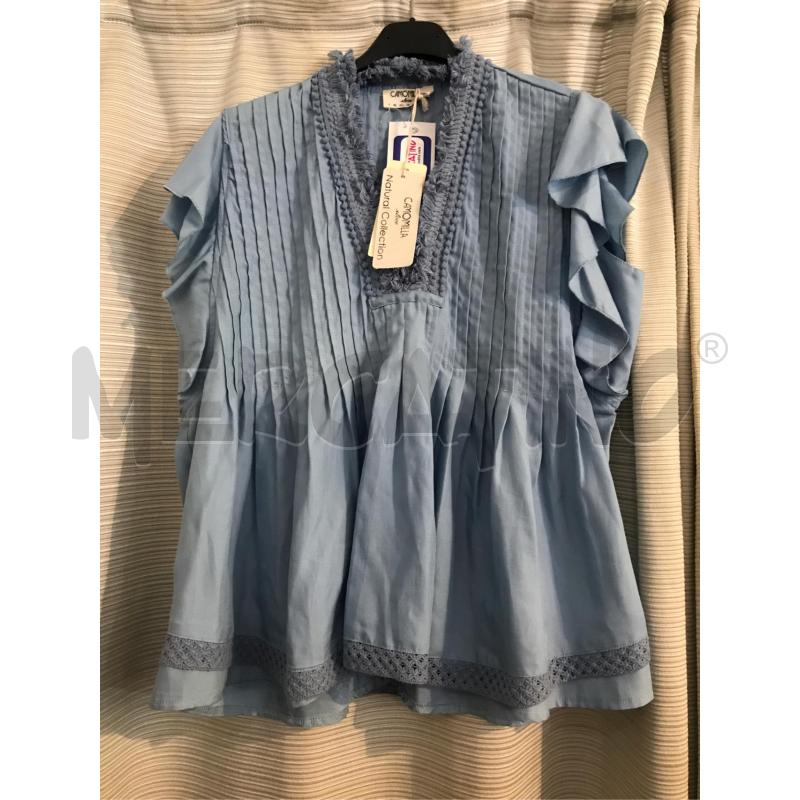 BLUSA DONNA CAMOMILLA AZZURRA PIEGHE | Mercatino dell'Usato Faenza 1