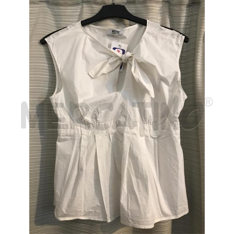 BLUSA DONNA MOSCHINO BIANCA FIOCCO COLLO  | Mercatino dell'Usato Faenza 1