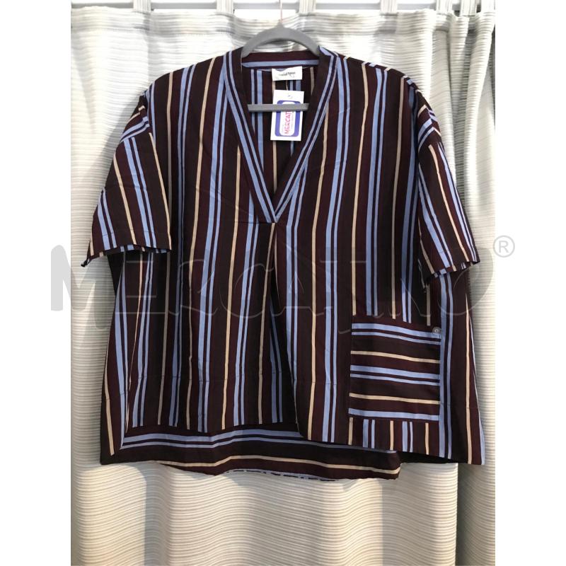BLUSA DONNA OTTOD'AME RIGA BORDEAUX AZZURRO | Mercatino dell'Usato Faenza 1