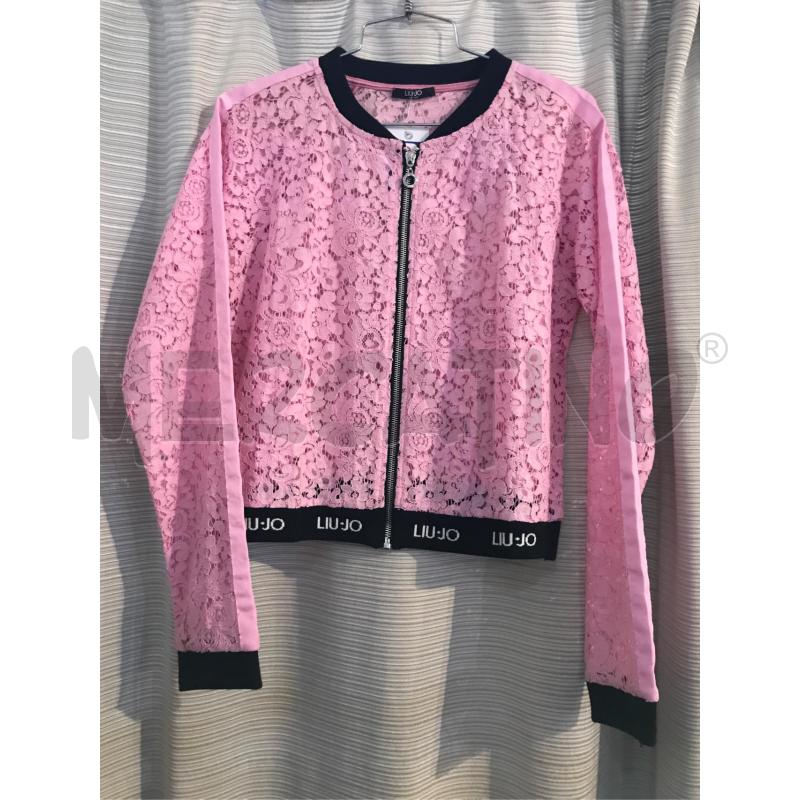 BOMBER DONNA LIUJO PIZZO ROSA PROFILO LOGO NERO | Mercatino dell'Usato Faenza 1