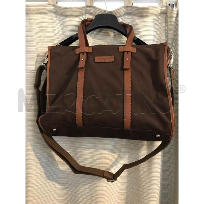 BORSA AG SPALDING & BROS. MARRONE INSERTI IN PELLE TRACOLLA  | Mercatino dell'Usato Faenza 1