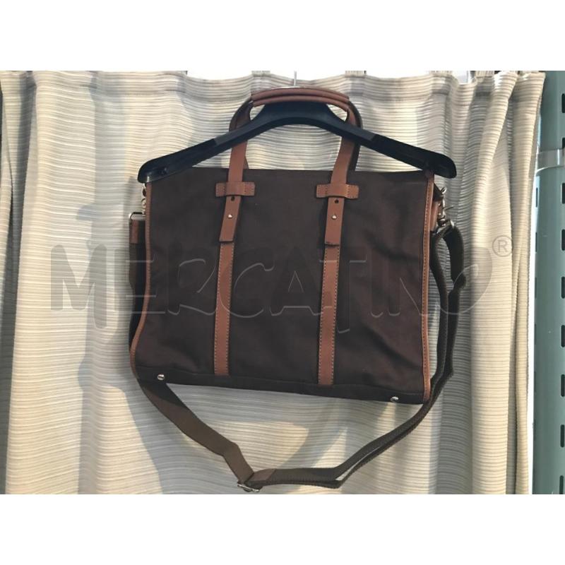 BORSA AG SPALDING & BROS. MARRONE INSERTI IN PELLE TRACOLLA  | Mercatino dell'Usato Faenza 3