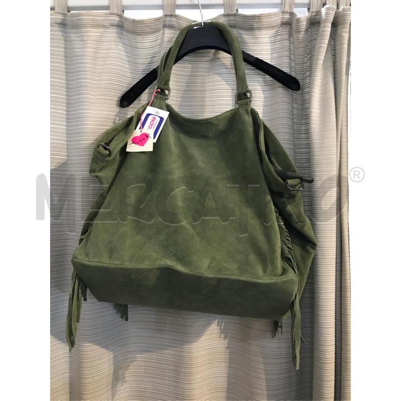 BORSA DONNA CAMOSCIO VERDE FRANGE TEZUK | Mercatino dell'Usato Faenza 1