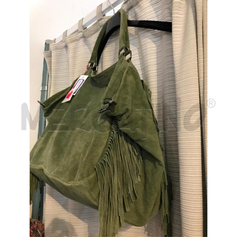 BORSA DONNA CAMOSCIO VERDE FRANGE TEZUK | Mercatino dell'Usato Faenza 2