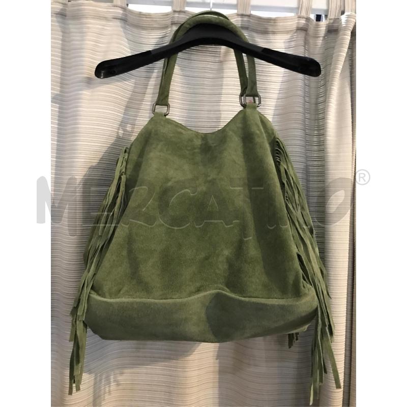 BORSA DONNA CAMOSCIO VERDE FRANGE TEZUK | Mercatino dell'Usato Faenza 3