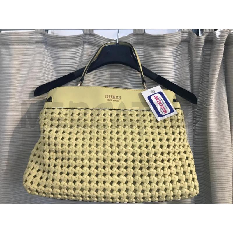 BORSA DONNA GUESS ECOPELLE INTRECCIO GIALLO  | Mercatino dell'Usato Faenza 1