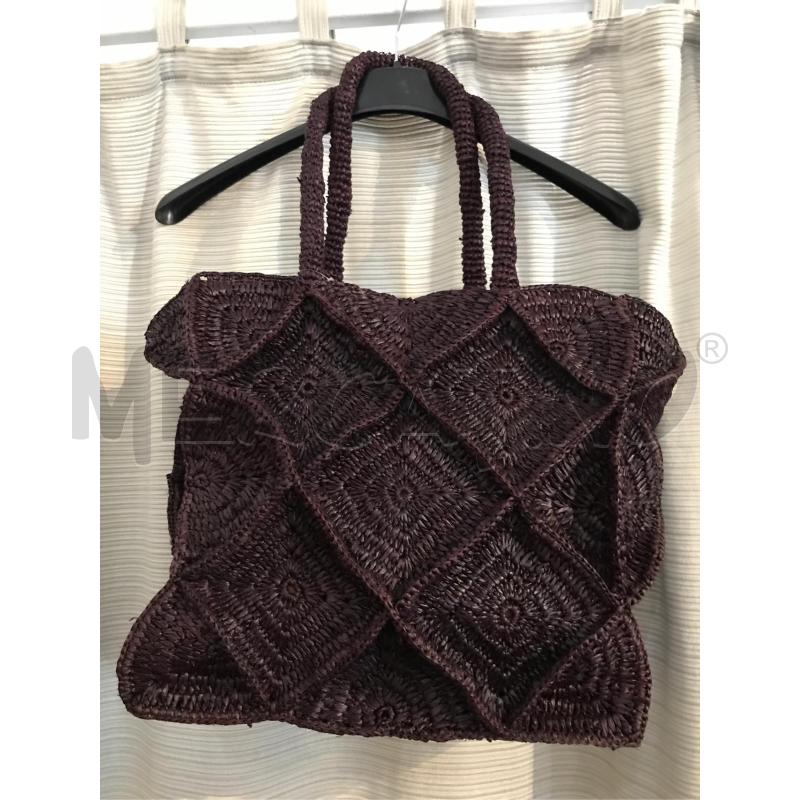 BORSA DONNA VIAMAIL BAG RAFIA BORDEAUX  | Mercatino dell'Usato Faenza 1