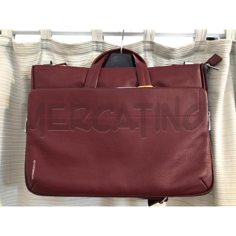 BORSA UFFICIO MANDARINA DUCK PELLE BORDEAUX TRACOLLA  | Mercatino dell'Usato Faenza 1