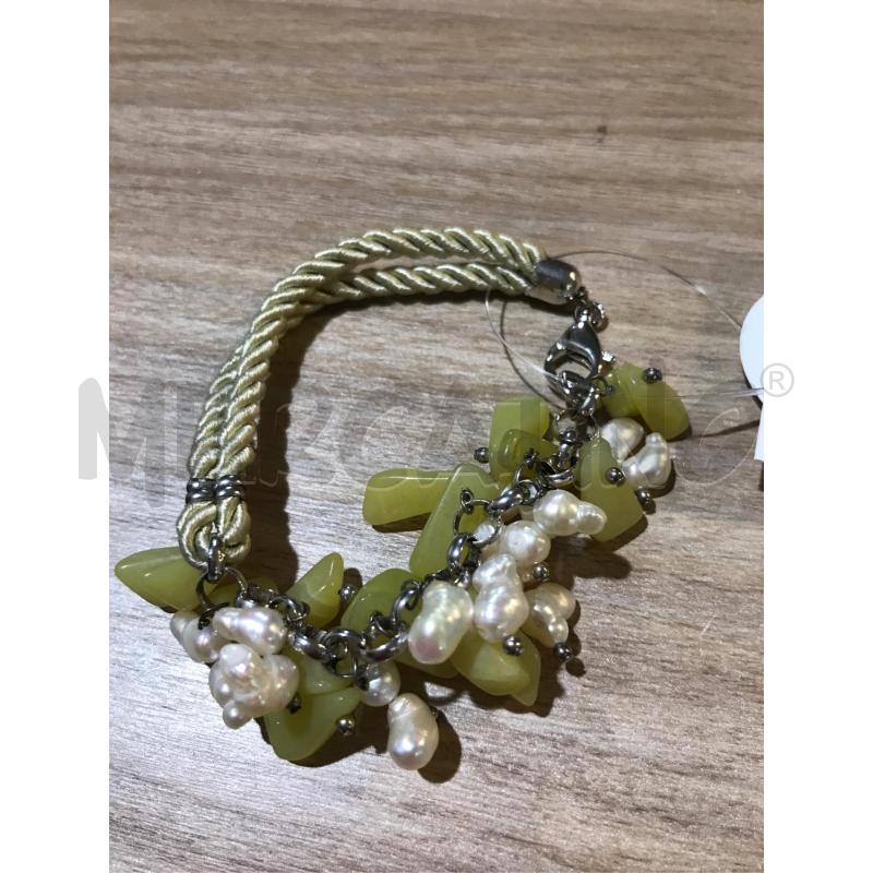 BRACCIALE ARG. TESSUTO PIETRA GIALLO VERDE PERLE  | Mercatino dell'Usato Faenza 2