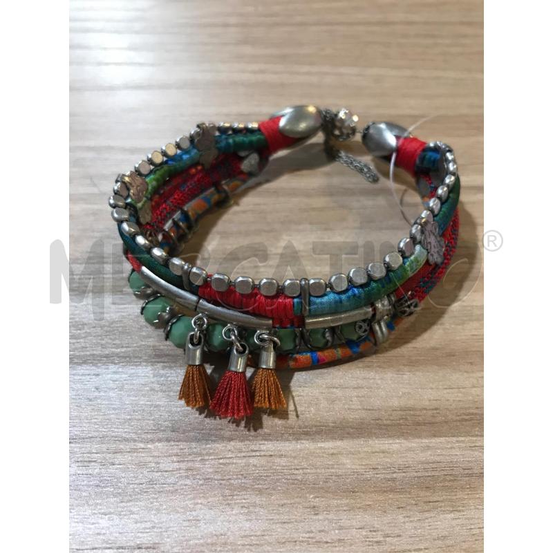 BRACCIALE AYALA BAR TESSUTO PERLINE NAPPE CHIUSURA MAGNETICA  | Mercatino dell'Usato Faenza 1