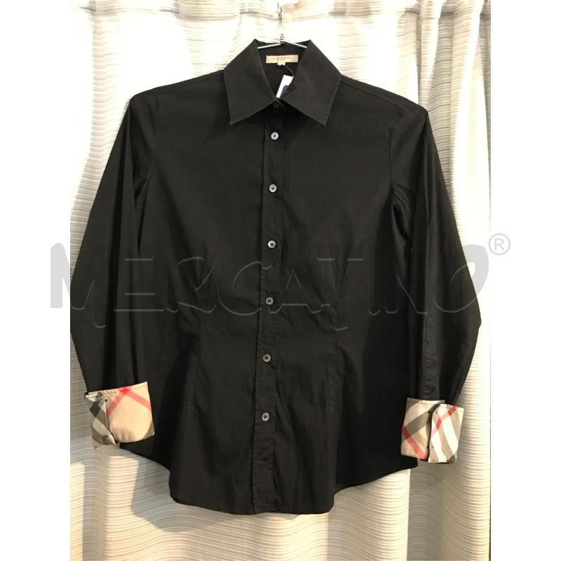 CAMICIA DONNA BURBERRY NERO POLSINI CHECK | Mercatino dell'Usato Faenza 1