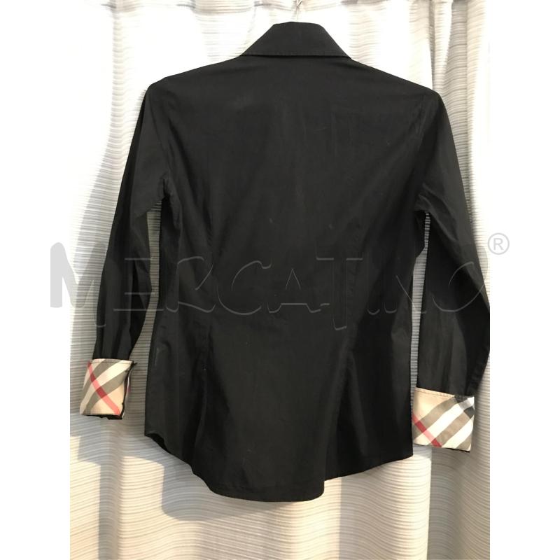 CAMICIA DONNA BURBERRY NERO POLSINI CHECK | Mercatino dell'Usato Faenza 3