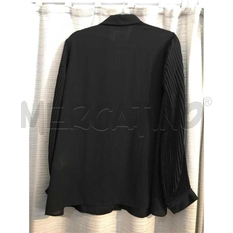 CAMICIA DONNA FIORELLA RUBINO NERA MANICA PLISSETTATA TG 39 48 | Mercatino dell'Usato Faenza 3