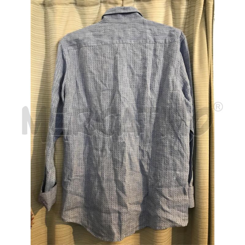 CAMICIA UOMO BASTONCINO 100 LINO MICRO GEOMETRIE  | Mercatino dell'Usato Faenza 3