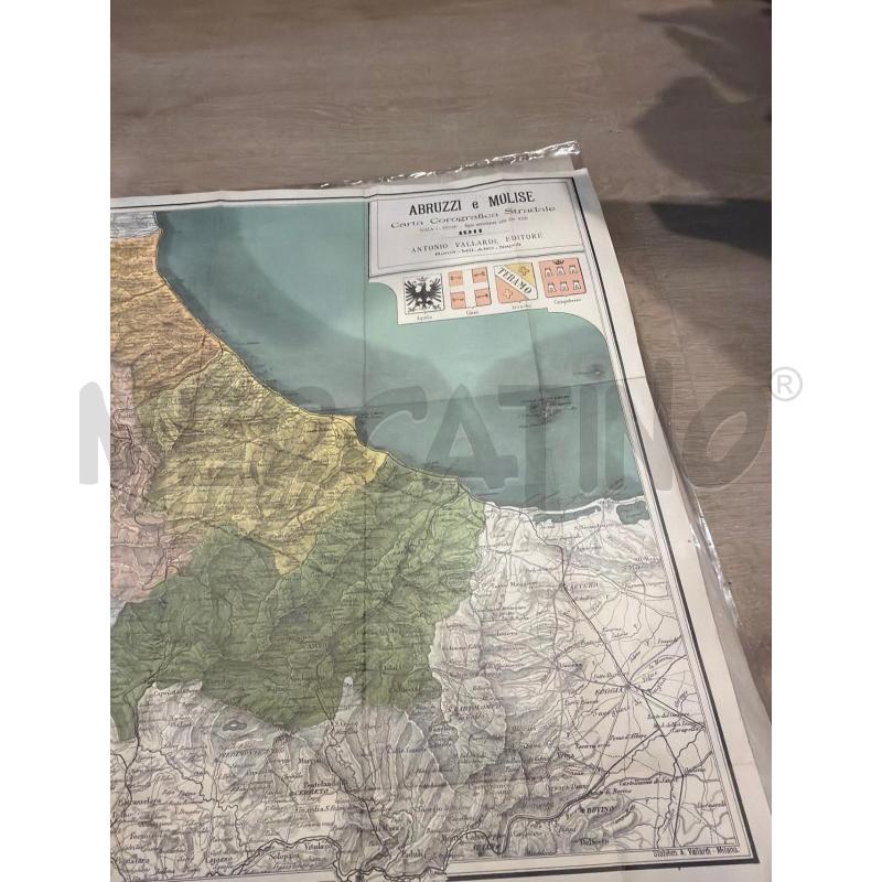 CARTINA GEOGRAFICA VALLARDI 1911 ABRUZZI MOLISE | Mercatino dell'Usato Faenza 2