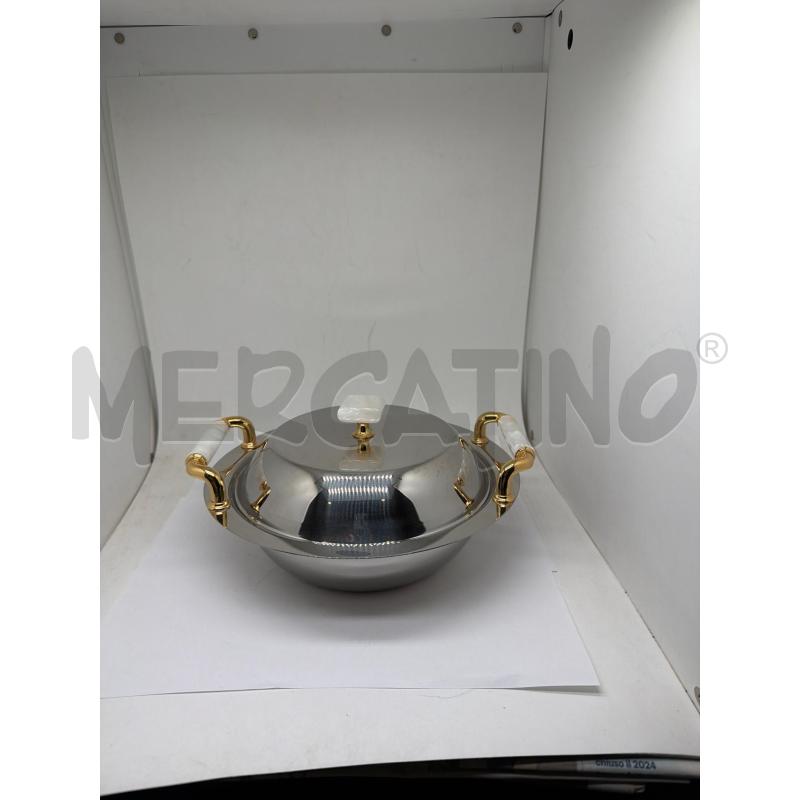 CENTROTAVOLA ACCIAIO CON PROFILI ORO  | Mercatino dell'Usato Faenza 1