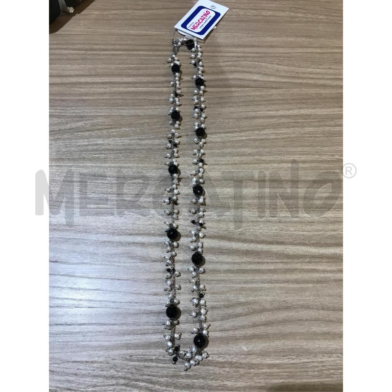 COLLANA ARG. AGATA NERA E PERLE  | Mercatino dell'Usato Faenza 1