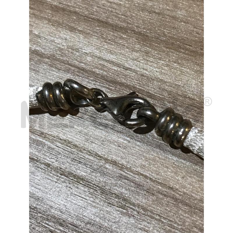 COLLANA GIROCOLLO TESSUTO ARG. AGATA NERA  | Mercatino dell'Usato Faenza 3
