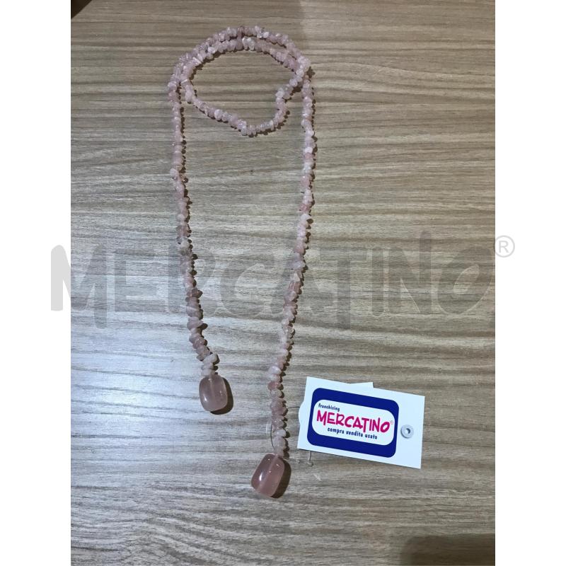 COLLANA QUARZO ROSA CHIPS NODELLO SCIARPA | Mercatino dell'Usato Faenza 1