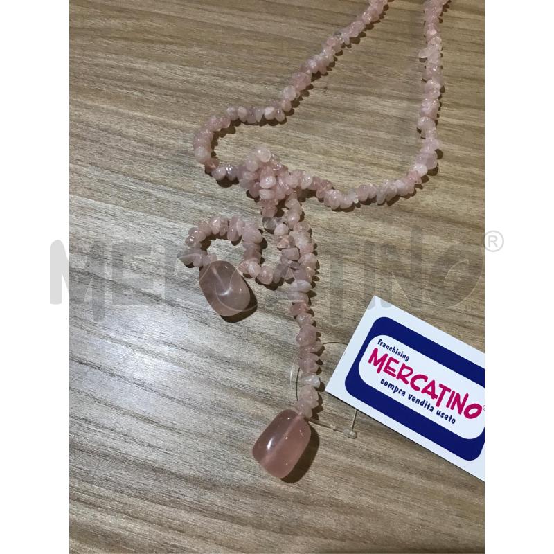 COLLANA QUARZO ROSA CHIPS NODELLO SCIARPA | Mercatino dell'Usato Faenza 2