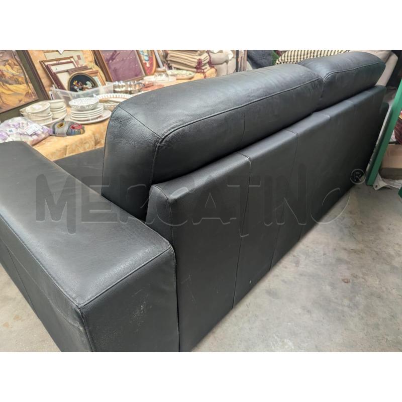DIVANO PELLE 2 POSTI NERO - L215CM | Mercatino dell'Usato Faenza 3