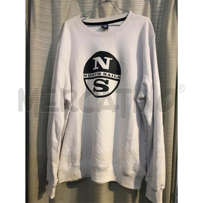 FELPA UOMO NORTH SAILS BIANCA LOGO TG XXL | Mercatino dell'Usato Faenza 1