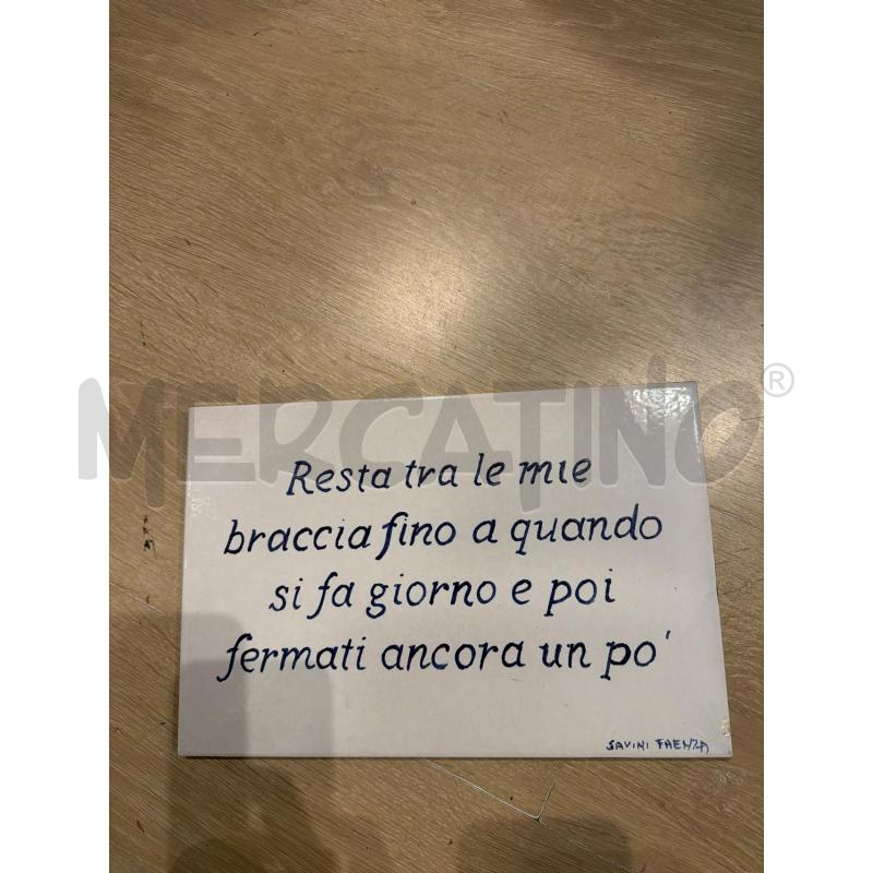 FORMELLA PIASTRELLA CERAMICA FRASE AMORE  | Mercatino dell'Usato Faenza 1