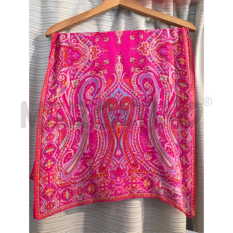 FOULARD SCIARPA RALPH LAUREN SETA FANTASIA PAISLEY ARANCIO FUXIA | Mercatino dell'Usato Faenza 1