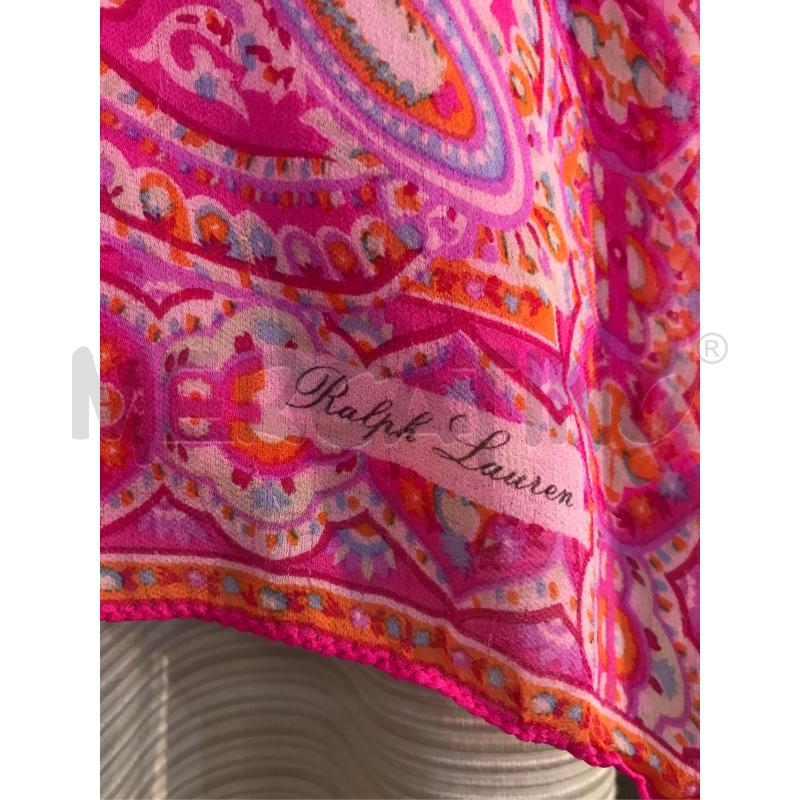 FOULARD SCIARPA RALPH LAUREN SETA FANTASIA PAISLEY ARANCIO FUXIA | Mercatino dell'Usato Faenza 2