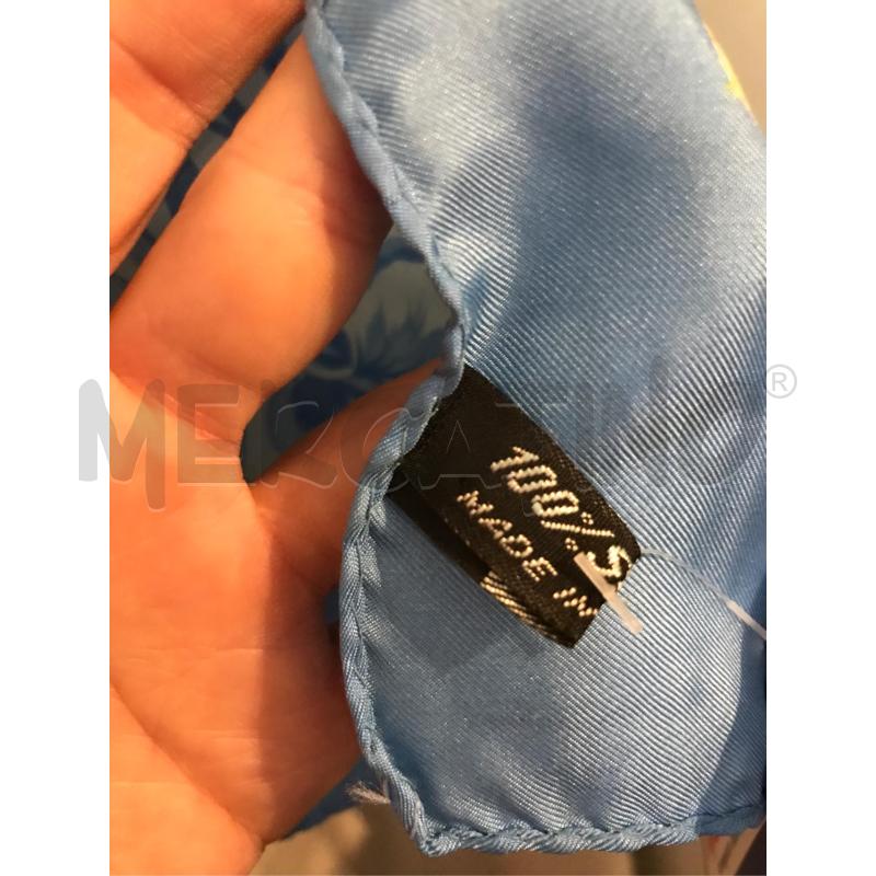 FOULARD SETA LUISA SPAGNOLI FIORI VERDE GIALLO AZZURRO  | Mercatino dell'Usato Faenza 3
