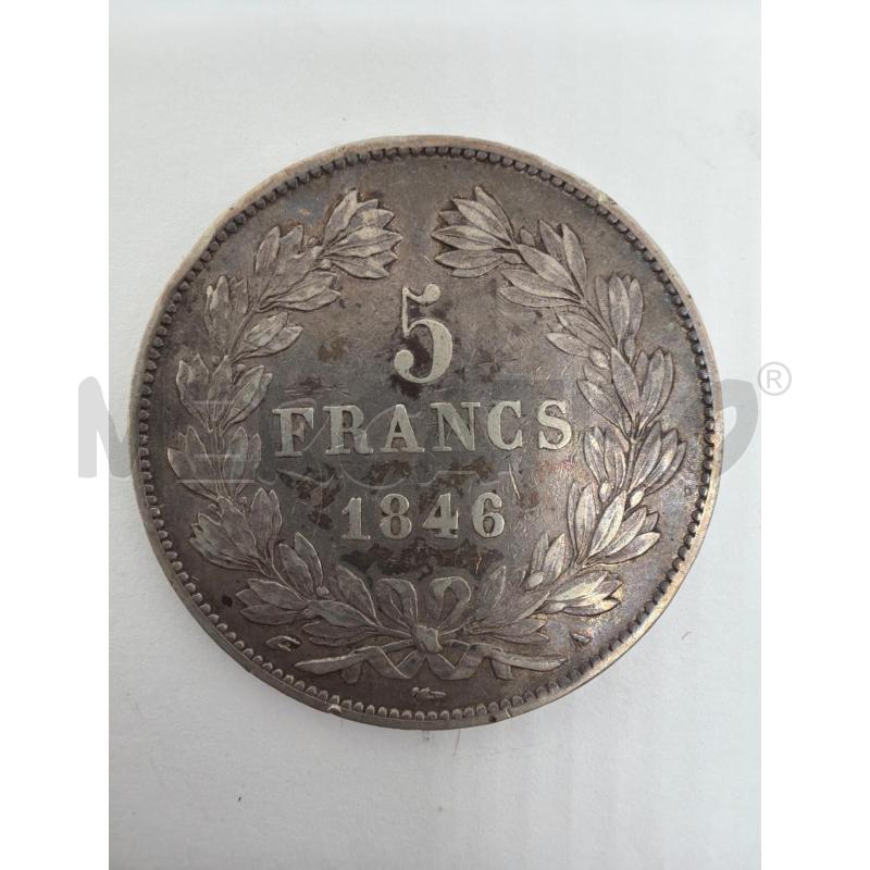FRANCIA 5 FRANCHI FRANCHI 1846 ARGENTO MONETA ARGENTO LUIGI FILIPPO I FRANCE | Mercatino dell'Usato Faenza 3