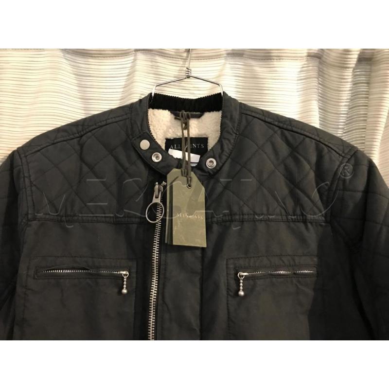 GIACCA UOMO ALLSAINTS GRIGIO INTERNO PILE COTONE CERATO NUOVO | Mercatino dell'Usato Faenza 2