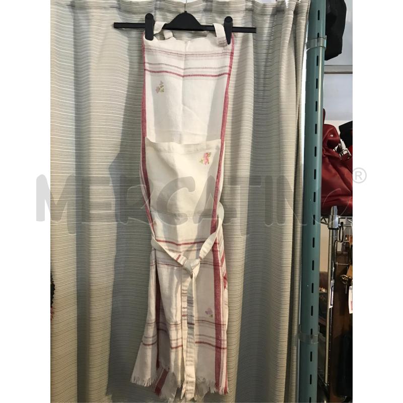 GREMBIULE MARINETTE SAINT TROPEZ LINO PANNA RIGHE BORDEAUX FIORI  | Mercatino dell'Usato Faenza 1